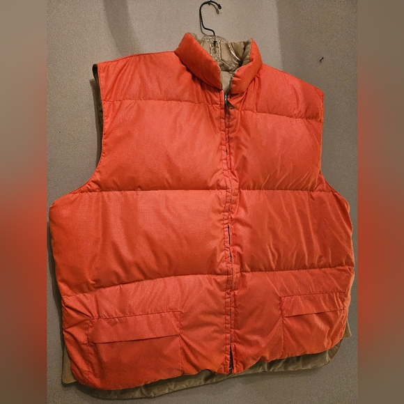 Vintage Reversible Neon /Tanned Full Zip Puffy Vest | Size Large - Picture 5 of 9